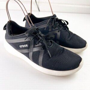 Crocs Men's LiteRide Modform Lace-Up Sneakers Black Size 9 Comfort Shoes